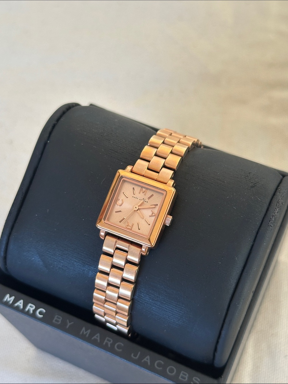 Marc by Marc Jacobs Rose Gold Square Link Bracelet Watch